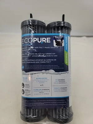 EcoPure EPW2F Premium Fact Universal Whole Home Filter (2 Pack), Dark Gray/Black - Image 1 of 4