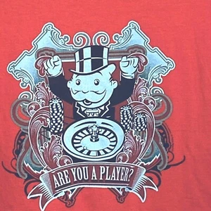 Casino Are You a Player Monopoly Banker Red Mens T Shirt Size XL - Picture 1 of 7