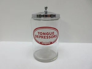 Vintage A.S. Aloe Co. Tongue Depressors Glass Apothecary Jar Medical Doctor - Picture 1 of 6