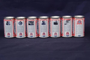 The Story of Budweiser Miniatur 7-teiliges Dosenset - Unternehmensgeschichte auf Dosenrücken - Bild 1 von 9