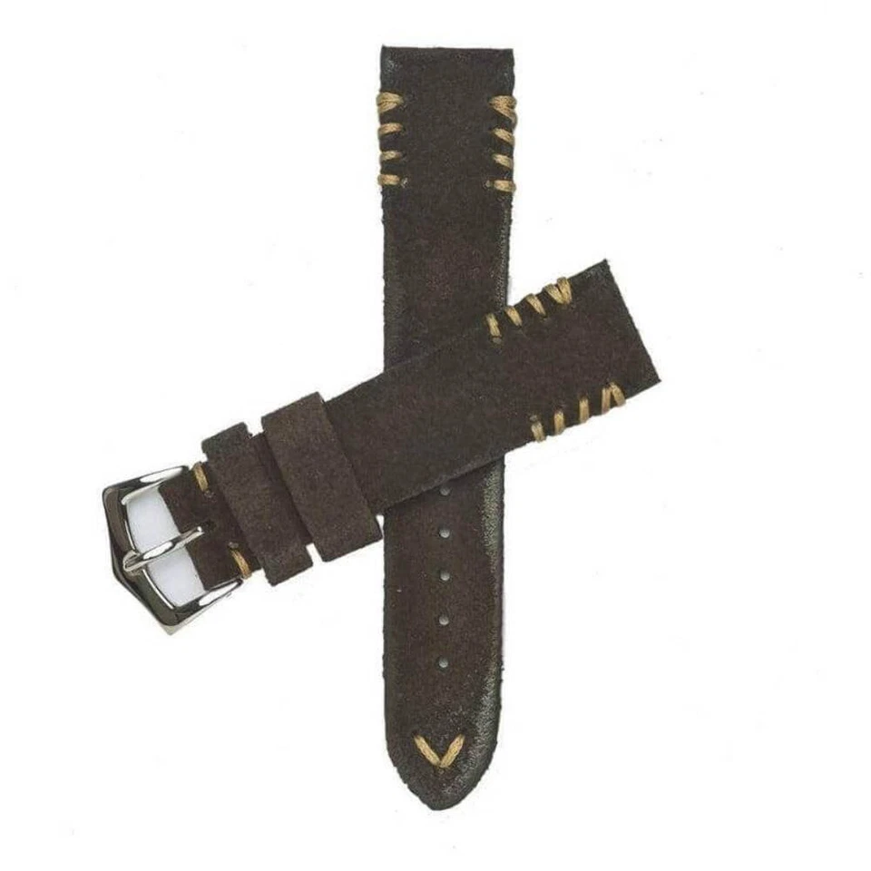 Dark Brown Suede Vintage Tribal Stitches - Image 1 of 4