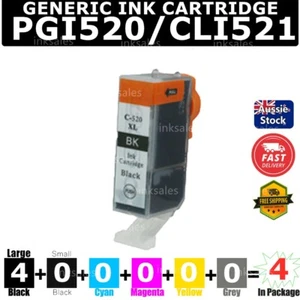 4 Generic Ink PGI-520 Black For Canon MP540 MP550 MP630 MP640 MX860 iP3600 MX980 - Picture 1 of 2