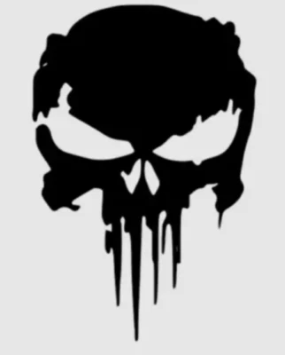 Distressed Punisher Skull Sticker Decal Vinyl For Cars, Trucks, Windows, Laptops