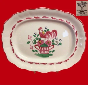 CHANTICLEER WARE ROOSTER PLATTER BY FONDERVILLE ENGLAND 12" VINTAGE 1930-1944 - Picture 1 of 13