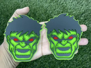 Angry HULK Red Eye Emblem Badges Matte Black & Green Custom New - Picture 1 of 3