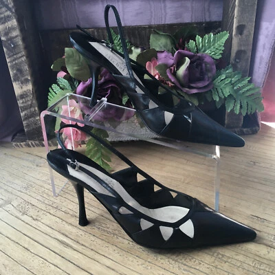 Tacones Michel Perry negros con cordones - talla 36 1/2 (US 6 1/2) Foto 1 de 4