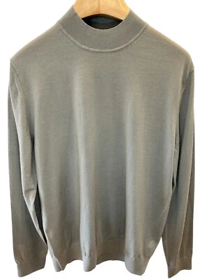 Suéter Jersey MASSIMO DUTTI Lana Merino Talla XL Gris Cuello Simulado Ligero Foto 1 de 4