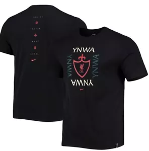 Nike Men’s Liverpool Logo Voice “you’ll Never Walk Alone” T-shirt S Black New - Picture 1 of 5