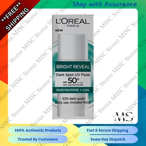 L'Oréal Paris Bright Reveal Dark Spot UV Fluid SPF 50+ Niacinamide 50ml - New - Picture 1 of 3