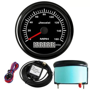 Velocímetro GPS negro 85 mm 0-160 MPH odómetro para ATV marino automático stock en EE. UU. - Imagen 1 de 9