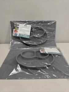 EZPZ Mats Silicone Suction Plate w/ Built-in Placemat BRAND NEW Grey X 2 - Picture 1 of 4