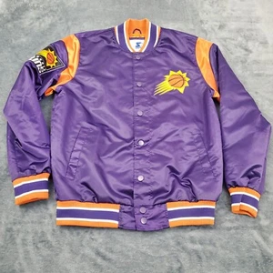 Starter Satin Jacket Men's Large Purple Phoenix Suns Basketball Long Sleeve - Picture 1 of 8