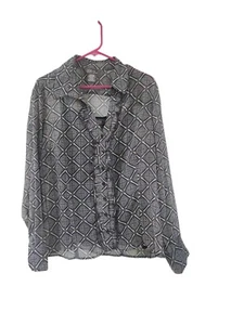 George Designs By Mark Eisen Sz XL 16-18 Sheer Blouse With Tank Button Up... - Picture 1 of 14