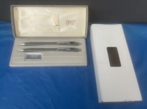 Vintage Cross Gray 2101 MOTORCRAFT Ball Pen & Mechanical Pencil Set Original Box