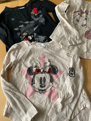 LOTE DE 3 CAMISAS LS Gap KIDS DISNEY Branca de Neve Mickey Girls tamanho 5 - Imagem 1 de 3
