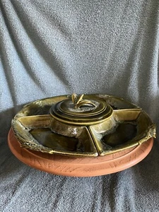 Vintage MCM Wade Of  California Pottery Lazy Susan 7pc. Serving Platter - Picture 1 of 4
