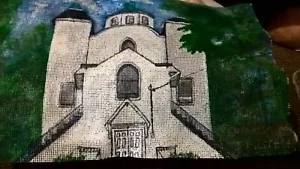 Assumption of Blessed Virgin Mary Church Centralia PA Baltimore painted screen - Picture 1 of 1