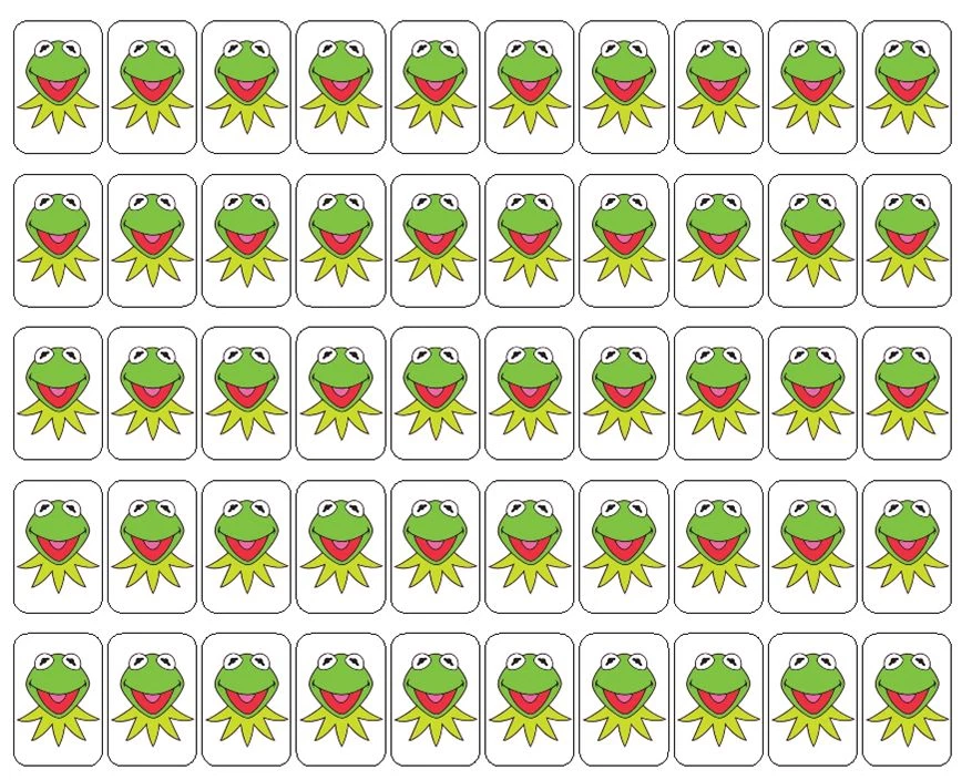 50 sellos/etiquetas/pegatinas sobre Kermit the Frog, 1" por 1,5" Foto 1 de 1