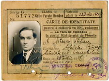 Romania ID Card Train Subscription Pass Ticket Railway 1948 2nd Class