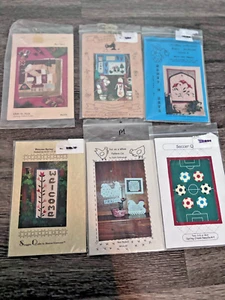 LOT 6 vintage Patterns 5 quilt Soccer St. Nick Welcome Chickens Flowers - Picture 1 of 5