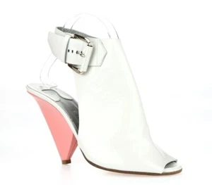 Botines Chloe Jazz para mujer de cuero coral leche punta abierta correa al tobillo hebilla talla 38 - Imagen 1 de 7