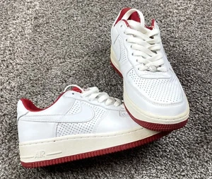 Vintage Y2K 2005 Size 6Y (GS) Nike Air Force 1 82 Low White Red Sole 306291-118 - Picture 1 of 11