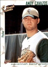 2000 Savannah Sand Gnats Multi-Ad #11 Andy Cavazos Clute Texas TX Baseball Card