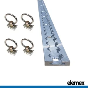 2M Anchor Track Tie Down Point Rail Trailer Caravan (1x Track+ 4x Rings) L-Track - Picture 1 of 5