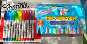 Sharpie Permanent Markers, Ultra Fine Point, & Mr. Sketch Scented Marker Chisel - Picture 1 of 4