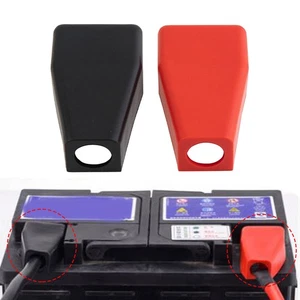 2x Battery Terminal Covers Positive Negative Top Post Insulating Cap Protector - Foto 1 di 8