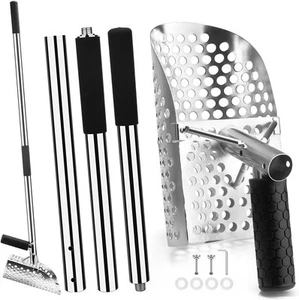 Sand Scoop for Metal Detecting,Heavy Duty Stainless Steel Metallic Color - Picture 1 of 9