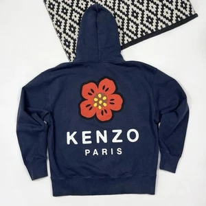 Kenzo Paris Boke Flower Oversized Hoodie Logo Blue - Picture 1 of 23