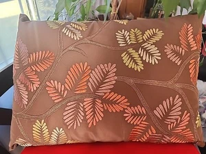 Pier 1 Pillows Embroidered Leaf Lumbar Couch Rectangular Earth tones - Picture 1 of 6