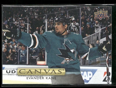 2019-20 Upper Deck #C74 Evander Kane San Jose Sharks UD Canvas Hockey Card - Image 1 of 2