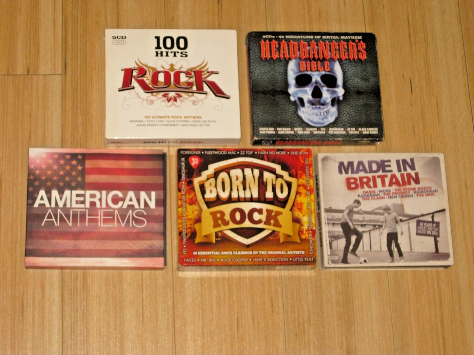 100 Hits Rock Headbangers Bible American Anthems, Made In Britain 5 Album 17 CDs - Image 1 of 1