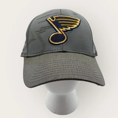 St. Louis Blues Gray Fitted Hat NHL Logo Embroidered Reebok Center Ice Cap L-XL - Image 1 of 4