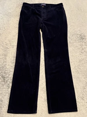 Pantalones de pana de mezclilla Chaps para mujer 10 azul marino pierna recta elásticos informales Foto 1 de 4