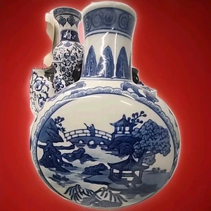 Blaugraue chinesische Keramik 8" Vase KEINE CHIPS R200S - Bild 1 von 3