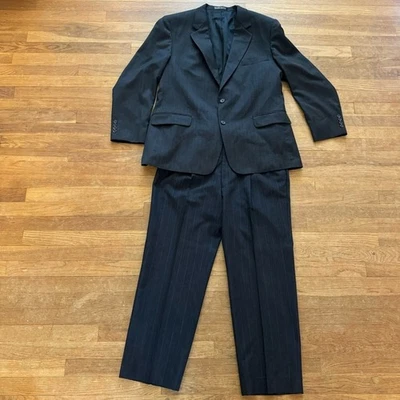 Christian Brooks Bonds gray pinstripe suit jacket and pants size 44 - Image 1 of 4