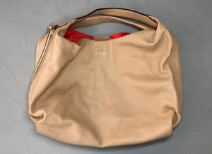 COA Kate Spade NY Beige Leather Hobo Bag - Picture 1 of 9