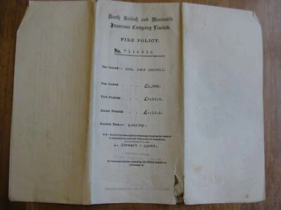 Jane Burnell, Huddersfield, Yorkshire: Insurance policy on 2 properties 1928-30 - Image 1 of 4