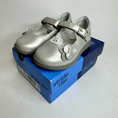 Stride Rite Toddler Girls AVA Dress Shoes- Silver Size 6.5 - Image 1 of 4