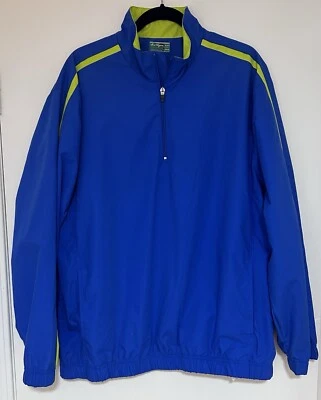 Chaqueta cortavientos pulóver de rendimiento de golf azul 1/4 cremallera Ben Hogan para hombre - XL Foto 1 de 4