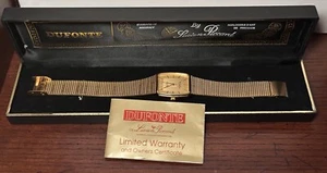 Orologio da polso Dufonte Lucien Piccard cinturino regolabile tono oro in custodia originale NOS - Foto 1 di 23
