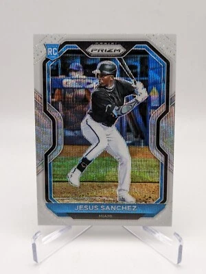 💥 2021 Panini Prizm White Wave Prism Jesus Sanchez Rookie Miami Marlins #148 - Image 1 of 2