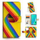 ( For iPhone 14 Pro Max ) Wallet Flip Case Cover PB23688 Rainbow Gay Pride