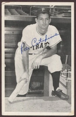 Pete Castiglione autographed vintage Pittsburgh Pirates postcard - signed twice - Image 1 of 2