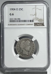 1904-O BARBER QUARTER NGC G6 - Picture 1 of 4