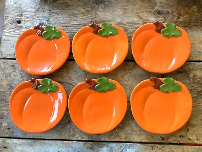 NUEVO - JUEGO DE 6 PLATOS APERITIVOS CAÍDA CALABAZA ETIQUETA Foto 1 de 4