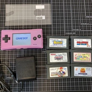 Nintendo Gameboy Micro purple Game Console with 6 games set adapter JP USED - Picture 1 of 9